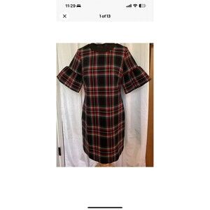 Vineyard Vines Martha’s Vineyard Wm’s Sz 8 Dress Jolly Plaid Flutter Sleeve NEW